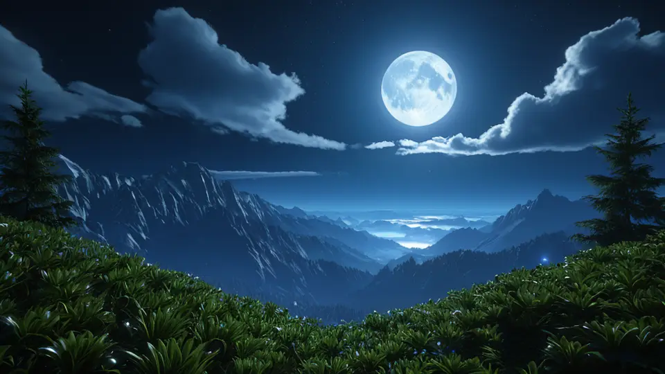 3D渲染，一个抽象的网络拓扑图，中心是代表FreeSWITCH的服务器图标，通过发光的线条连接到多个代表摄像头和显示屏的设备节点，线条上流动着代表数据的光点，科技感配色（深蓝、亮蓝、白色），居中对称构图，背景简洁