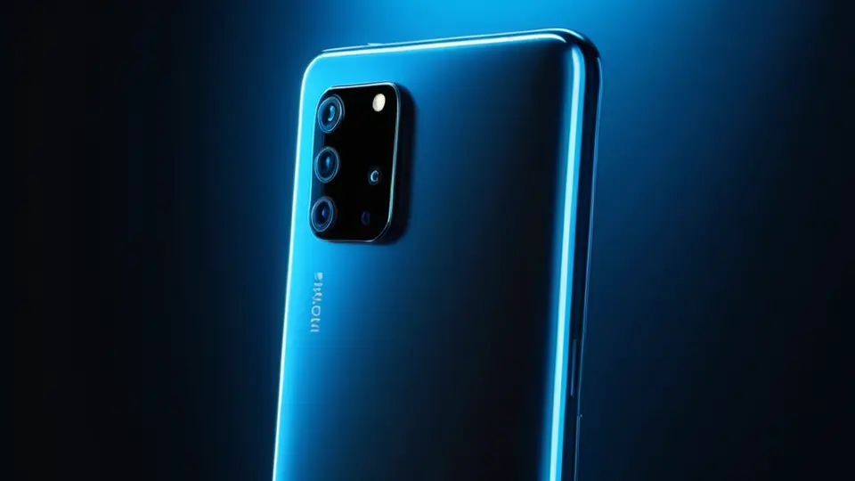 3D渲染，一个抽象的Android机器人图标与代码片段环绕，科技感，淡蓝和白色配色，中央构图