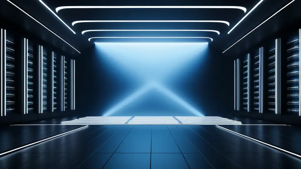 3D渲染风格，展示多个编程语言符号（如{}括号、箭头）在笔记本电脑屏幕上交织，暖色调，俯视构图，背景简洁，无任何中文文字