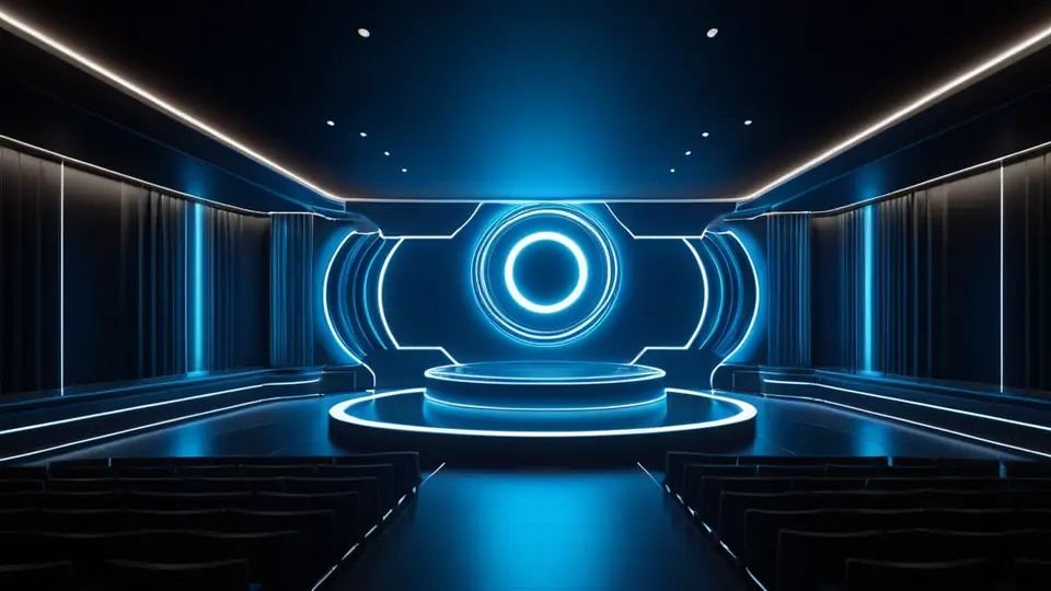 3D渲染，一个透明立方体内部悬浮着安卓系统核心模块的几何示意图，周围环绕着代表数据流、云服务和移动设备的图标，科技感，中央构图，深蓝与亮橙对比色
