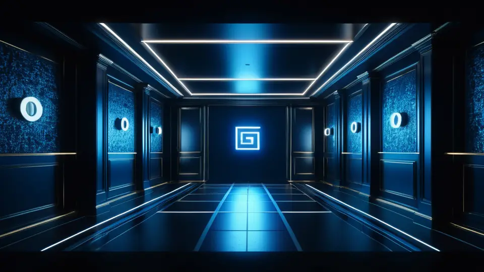 扁平插画，一个商务人士在平板电脑上查看小程序原型，办公室环境，淡蓝色调，俯视构图，无文字