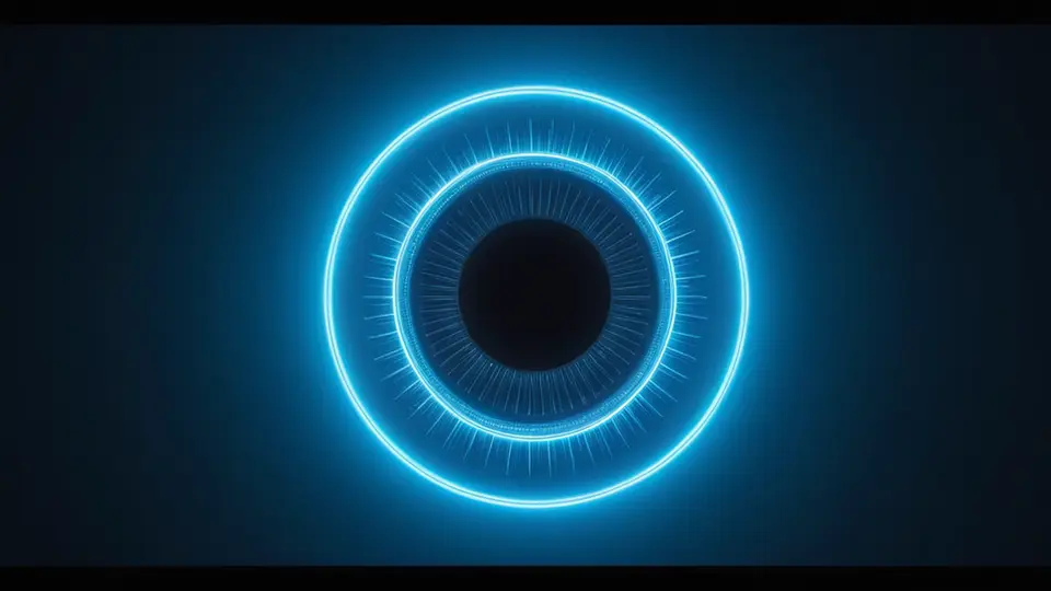 3D渲染，一个半透明的软件界面悬浮在空中，界面上有简洁的图标和色块，分别代表图片选择、文字输入、颜色调整和预览功能，淡蓝与白色配色，科技感，居中构图