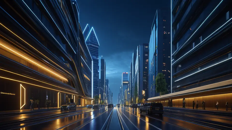 3D渲染，一个发光的地球仪悬浮在南宁城市天际线上空，连接着数条发光的数据流线，指向东南亚方向，科技蓝与金色为主色调，中心构图，充满未来感