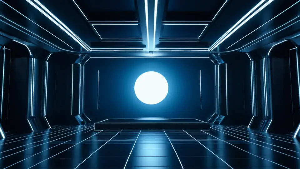 商务示意图风格的横向构图，画面左侧是一个抽象的人形轮廓，手持发光的智能手机。从智能手机延伸出一条光带，光带呈阶梯状向右上方攀升，每级阶梯上都有不同的图标，如齿轮（代表技术）、调色板（代表美术）、图表（代表设计）。光带最终指向右侧一个闪耀的皇冠图标。整体采用稳重的蓝色与金色渐变，象征技能提升与职业成长。