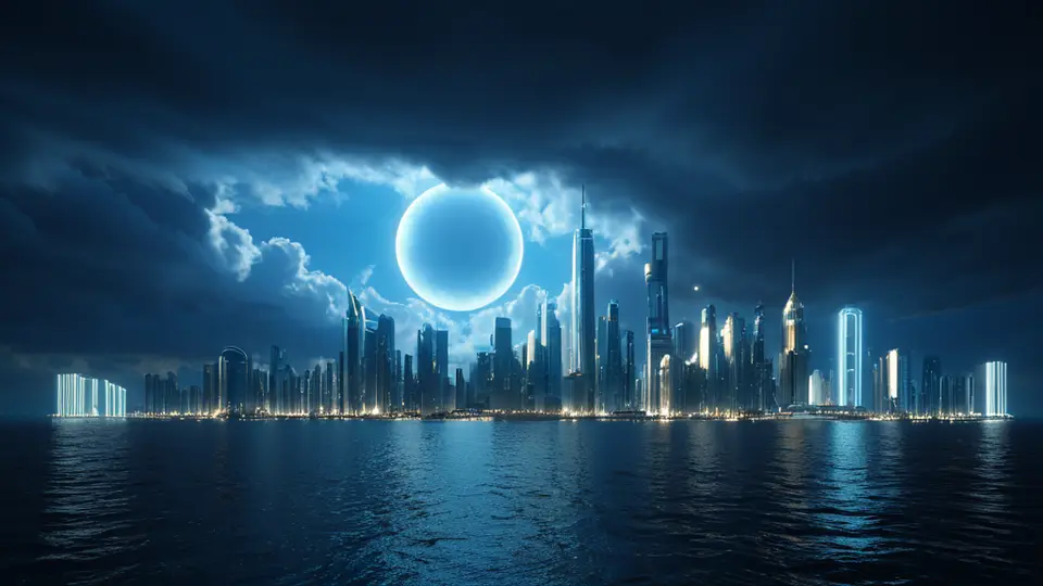 3D渲染，团队协作办公场景，电脑屏幕显示代码，暖色调，全景构图