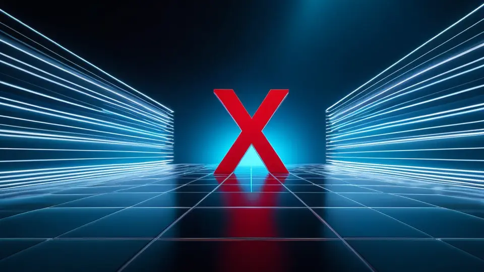 商务示意图，对比图表，左侧是一个红色“X”和一团乱麻的线条表示混乱的项目，右侧是一个绿色对勾和清晰的彩色积木块堆叠表示有序的项目，无文字，构图左右对称，色彩明快