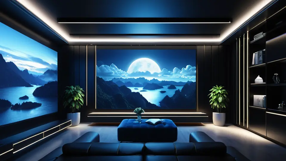 扁平插画，一个现代化的办公协作场景，中央是一个显示着抽象UI元素（色块、图标、进度条）的平板电脑和一部手机，周围环绕着代表代码、设计、流程图的简约图标，淡蓝色与白色主色调，居中构图，大量留白，氛围清晰专业