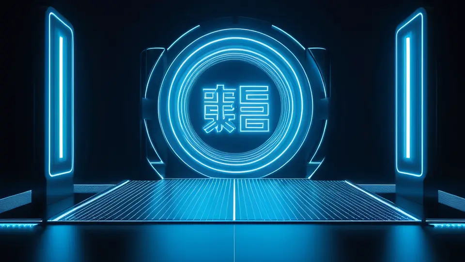 商务示意图，屏幕显示抽象化的流程图，几个矩形方框通过箭头循环连接（代表迭代周期），旁边有齿轮、对勾图标和抽象的进度条，无任何文字，淡蓝绿色主色调，侧视构图，突出流程与自动化