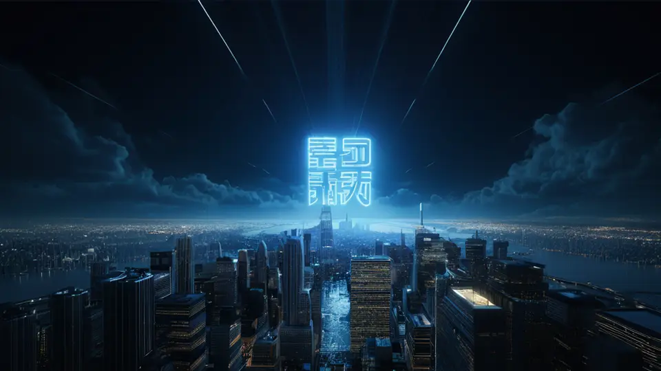 3D渲染，一位裁缝工作台上放置着电脑和软尺，屏幕显示抽象图表和几何形状，无文字，暖色调，俯视构图，背景简洁