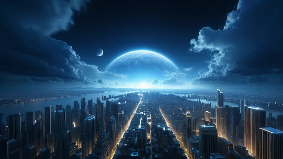 3D渲染，一个透明的地球仪模型悬浮在空中，地球仪上不同大洲之间有发光的蓝色数据流线条连接，象征全球通信，主色调为科技蓝与白色，中央构图，背景简洁