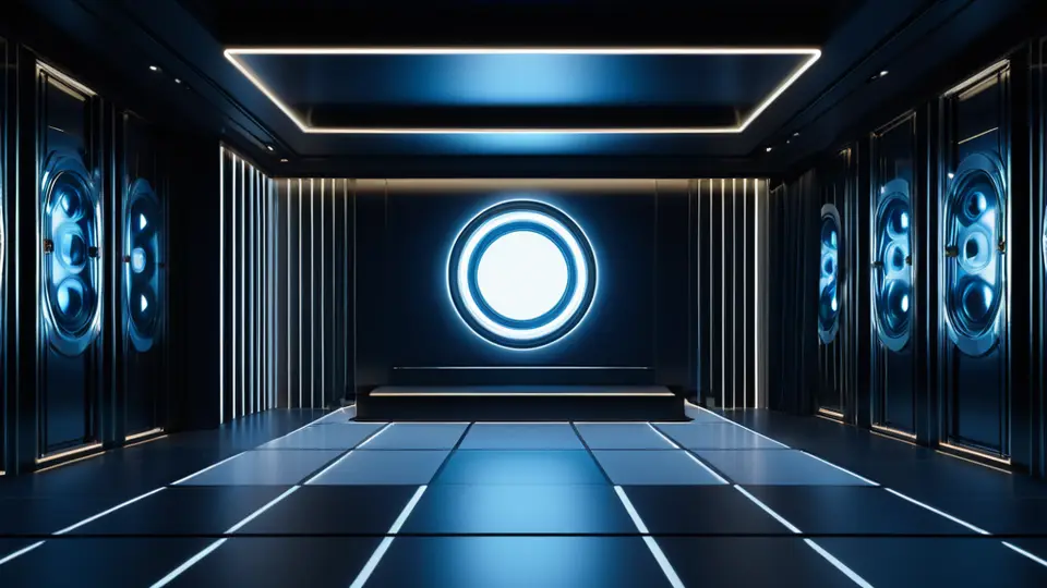 一个3D渲染的商务示意图，中央是一部安卓手机，周围环绕着表示云端连接、位置数据、安全盾牌的图标，整体采用科技蓝与白色配色，构图居中且简洁。