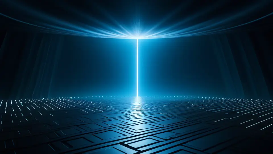 扁平插画，一个流程图示意图，左侧是“需求分析”图标（灯泡），中间是“UI设计”画板图标，右侧是“开发测试”代码符号，底部是“上线运维”服务器图标，用箭头连接，浅蓝色与白色为主色调，简洁商务风格