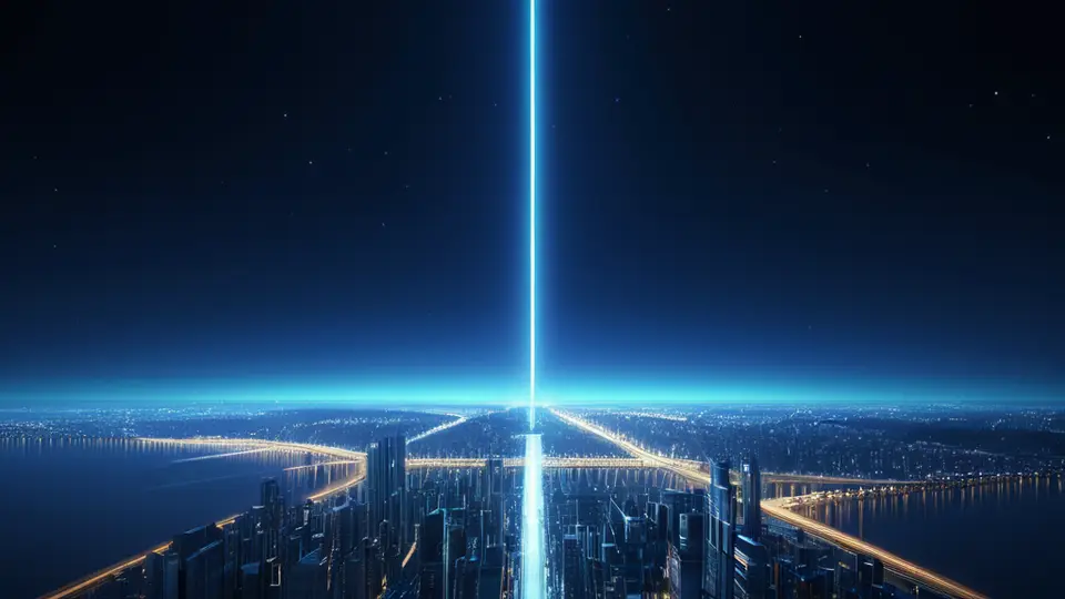 3D渲染，一个抽象的、由多个发光的数据模块和连接线构成的网络结构，象征着API接口和数据流，模块上带有齿轮、用户头像、消息气泡等抽象图标，主色调为深蓝色与紫色渐变，采用对称构图，充满科技感与未来感