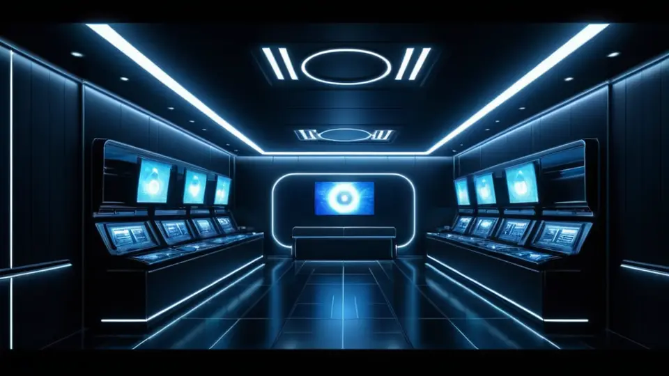3D渲染，一个透明玻璃质感的盾牌图标，内部包含“ID”、“SIM”、“Location”等抽象英文标签和勾选符号，背景为浅灰色网格，象征安全与实名认证，科技感强，居中构图