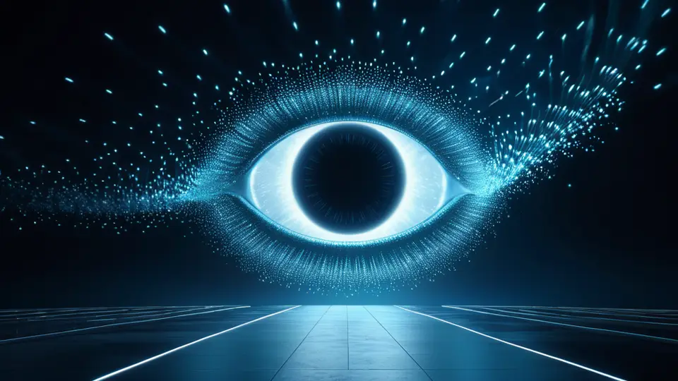 3D渲染，一个立体的智能手机模型悬浮在空中，周围环绕着代表网络信号、数据和安全的抽象图标，采用科技蓝与白色为主色调，光线明亮