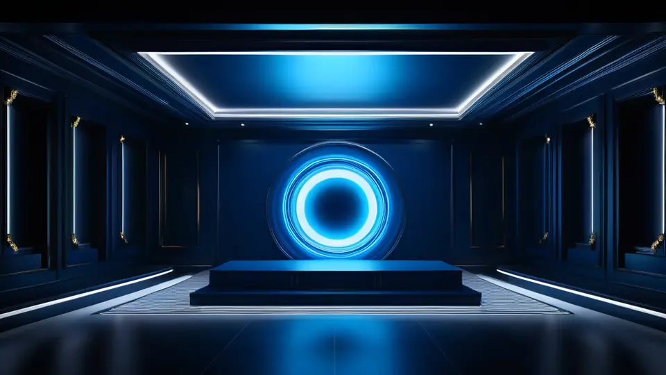 商务示意图，一个流程图展示从“需求分析”到“设计”、“开发”、“测试”、“上线”的步骤，使用蓝色方块和箭头连接，风格简洁专业，配色为深蓝与浅灰，留白充足