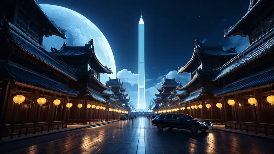扁平插画，一个用户站在中国地图前，地图上显示多个城市光点，用户手持手机，屏幕上显示一个信号图标和问号，淡蓝色主色调，居中构图，简洁现代风格