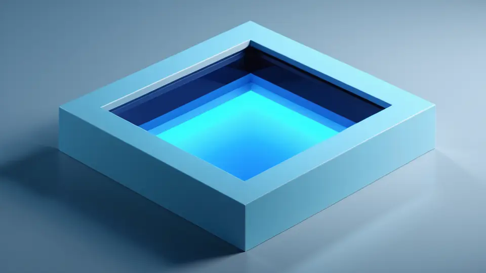 步骤流程图示，显示下载、安装、测试的图标序列，无文字，3D 渲染风格，蓝白色调，俯视构图