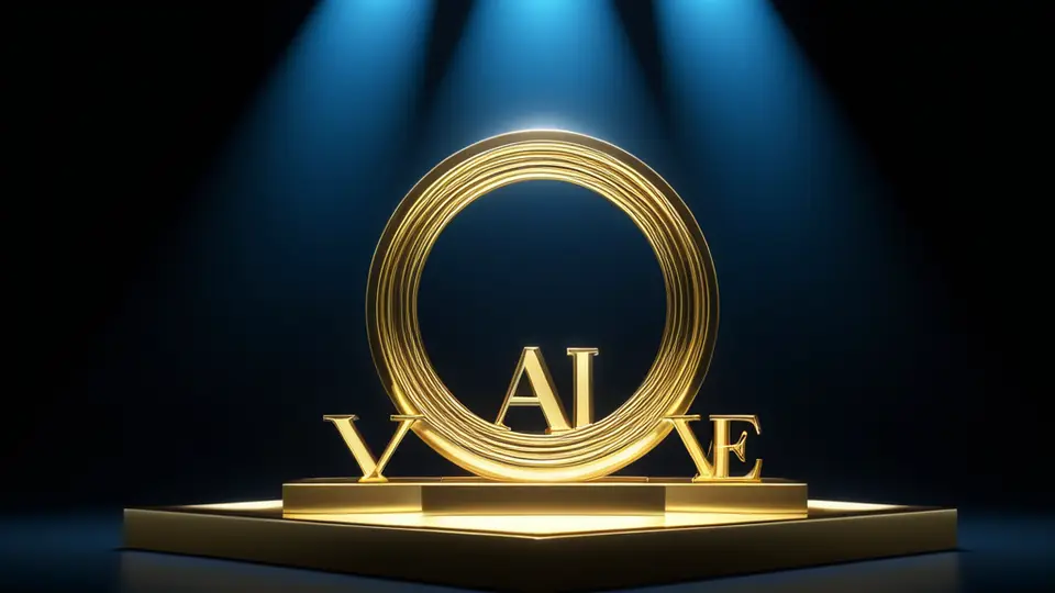 扁平插画，展示一个抽象的“AI应用”金字塔，底层是数据与算力，中层是算法与模型，顶层是面向金融、医疗、制造等行业的具体软件图标，配色明快，采用渐变蓝与橙色，信息图风格，居中对称构图