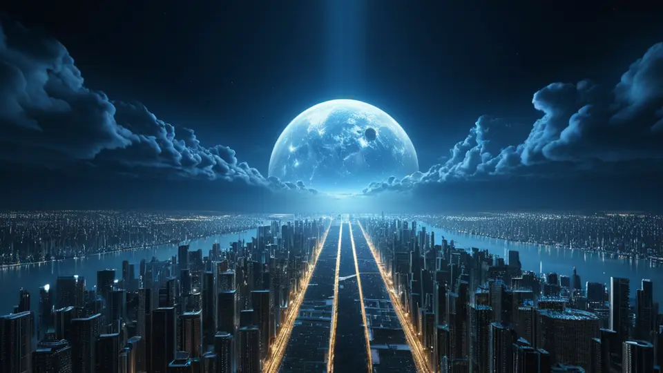 3D渲染，一部安卓智能手机悬浮在空中，屏幕显示抽象的世界地图轮廓和多个虚拟定位标记点，科技蓝与深灰配色，中心构图，背景有微弱的网格线