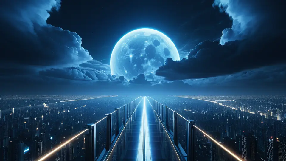 3D渲染风格，一个现代化的办公空间示意图，前景是一台笔记本电脑，屏幕上显示抽象的项目进度图表和团队成员头像图标（无文字），背景是虚化的办公隔间，蓝绿色调，科技感与商务感结合，构图开阔。