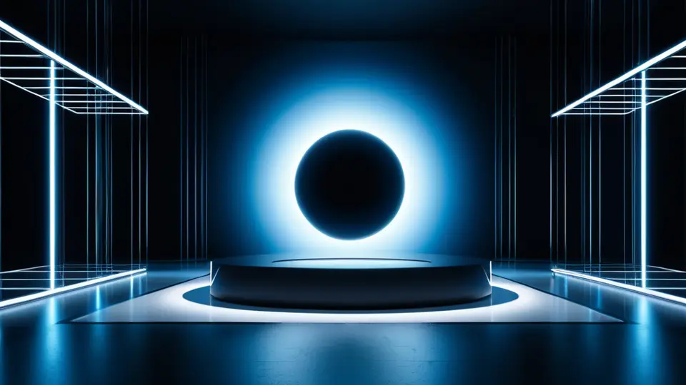 3D渲染风格，展示三个半透明立方体，分别代表“项目”、“人员”、“战略”，立方体内部有齿轮、用户头像和上升趋势的折线图抽象图标，配色为浅灰、白与橙色点缀，采用斜