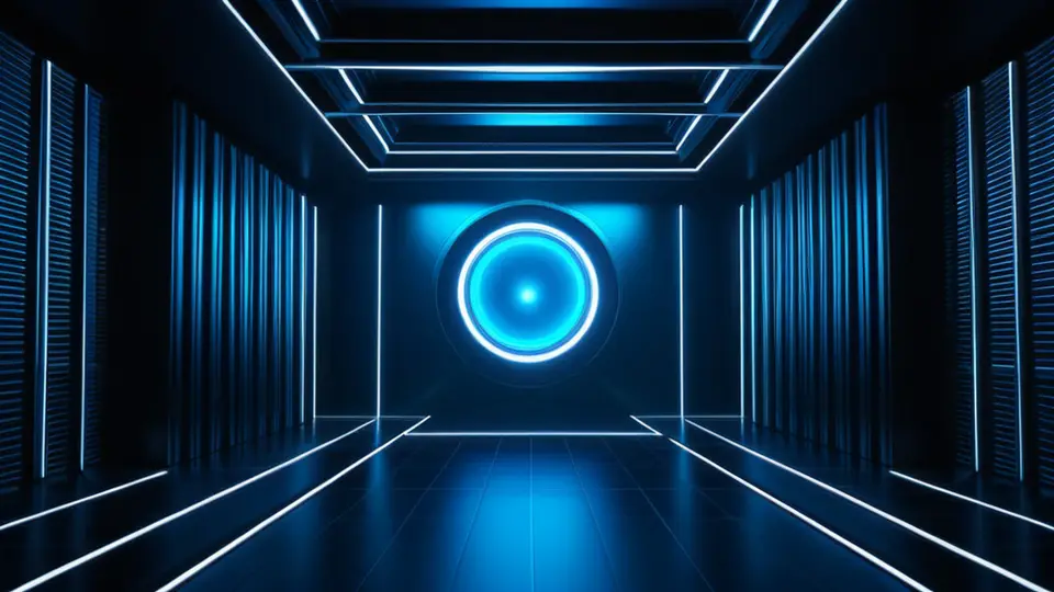 商务示意图，流程图风格，展示从“RTSP摄像头”到“FFmpeg转码引擎”，再分支流向“RTMP服务器”、“HLS网关”、“存储阵列”的路径，使用蓝色和绿色线条