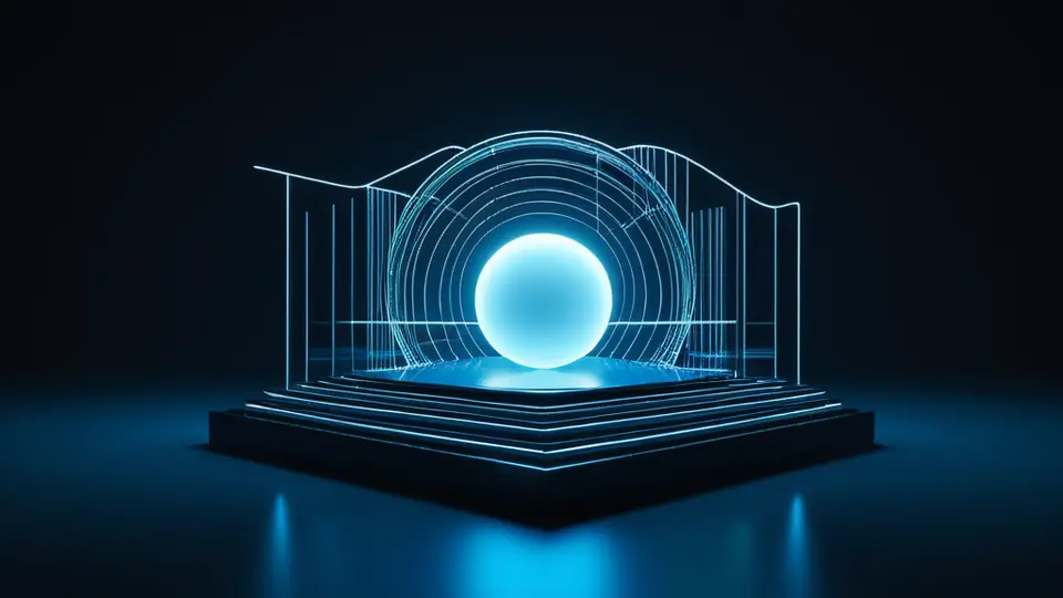 3D渲染，一个抽象的流程图，从左侧的人形图标指向中间的SIM卡图标，再指向右侧的犯罪场景图标（如钱袋、电话），采用蓝、灰、橙三色，立体感强，俯视构图