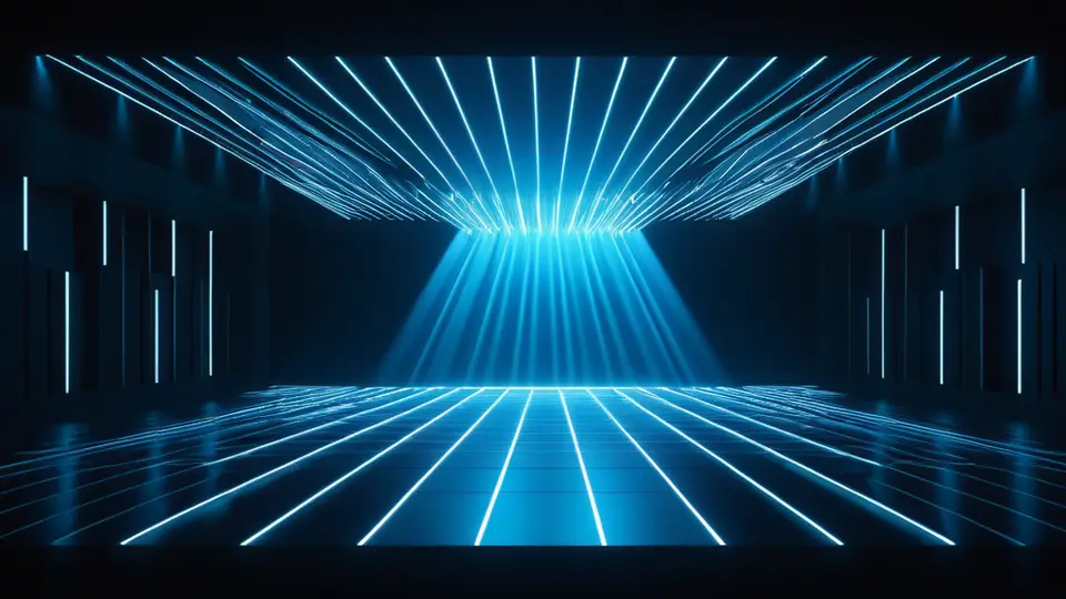 3D渲染，一个现代智能手机屏幕中央显示一个抽象的公众号图标，周围环绕着代表用户、数据、营销的几何图形和光效，科技蓝与银色为主色调，中央构图，背景为虚拟数据流