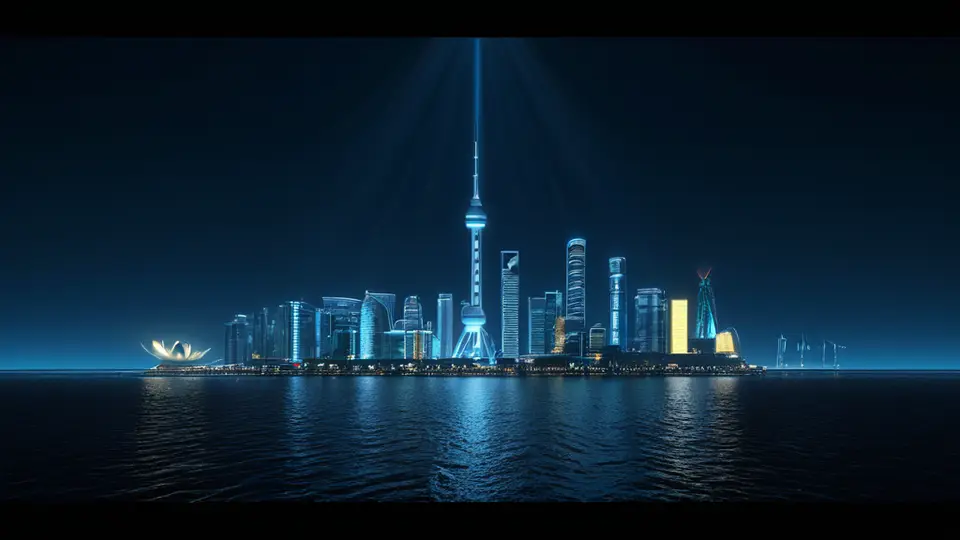 商务示意图，一个工作台上摆放着笔记本电脑和测试手机，电脑屏幕显示抽象的折线图与地图网格，手机屏幕上有定位图标，采用蓝灰商务色调，俯视角度