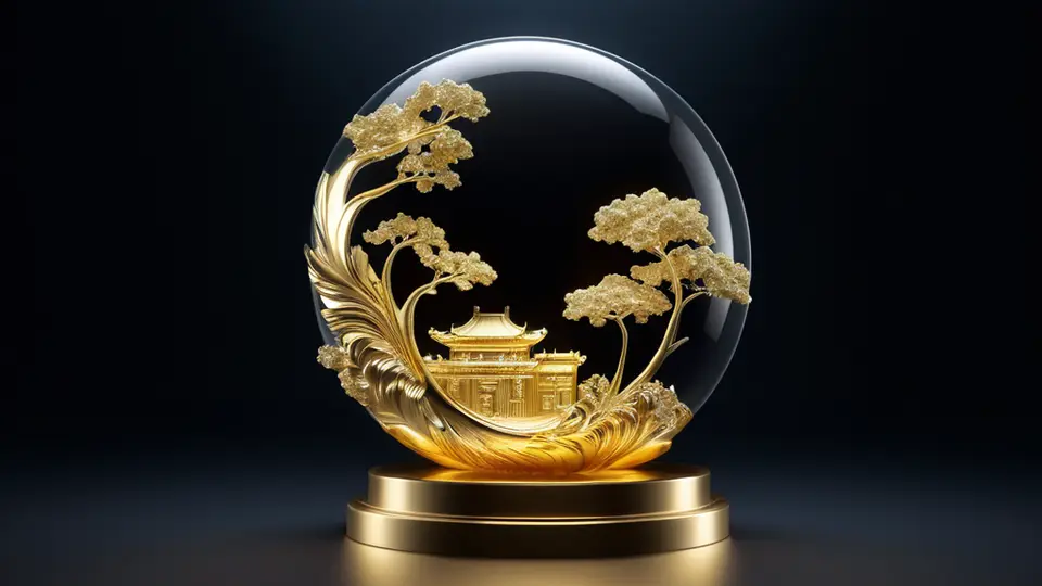 3D渲染，一组齿轮与电路板抽象组合，其中一个大齿轮上嵌有AI芯片图标，象征AI驱动开发流程自动化，金属银与蓝色科技感配色，对称构图