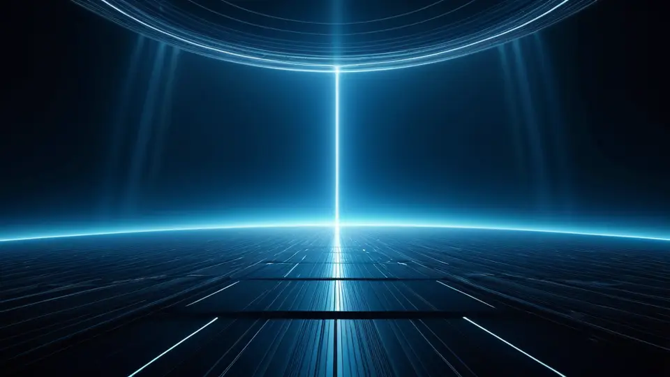 商务示意图，一个简约的流程图，从“需求分析”图标开始，经过“UI设计”、“技术开发”、“测试上线”等抽象图标，最终指向“成功运营”图标，采用深蓝与橙色搭配，线条简洁，横向构图
