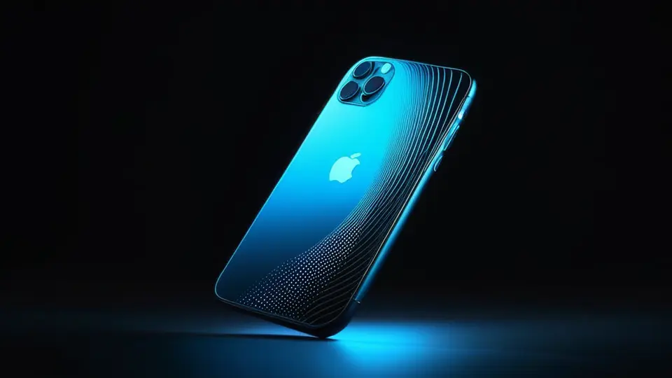 商务示意图，俯视构图，一张办公桌上左侧是连接数据线的苹果iPhone，右侧是一台亮屏的安卓手机，中间是一台笔记本电脑屏幕显示抽象地图与连接线，配色为中性灰与科技蓝，风格简洁商务。