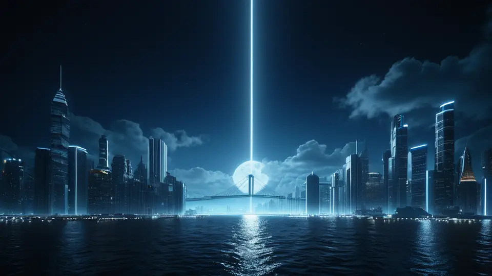 3D渲染，一部安卓智能手机屏幕显示世界地图和定位标记，旁边有一个代表关闭的斜线图标，淡蓝与灰色为主色调，中央构图，背景简洁