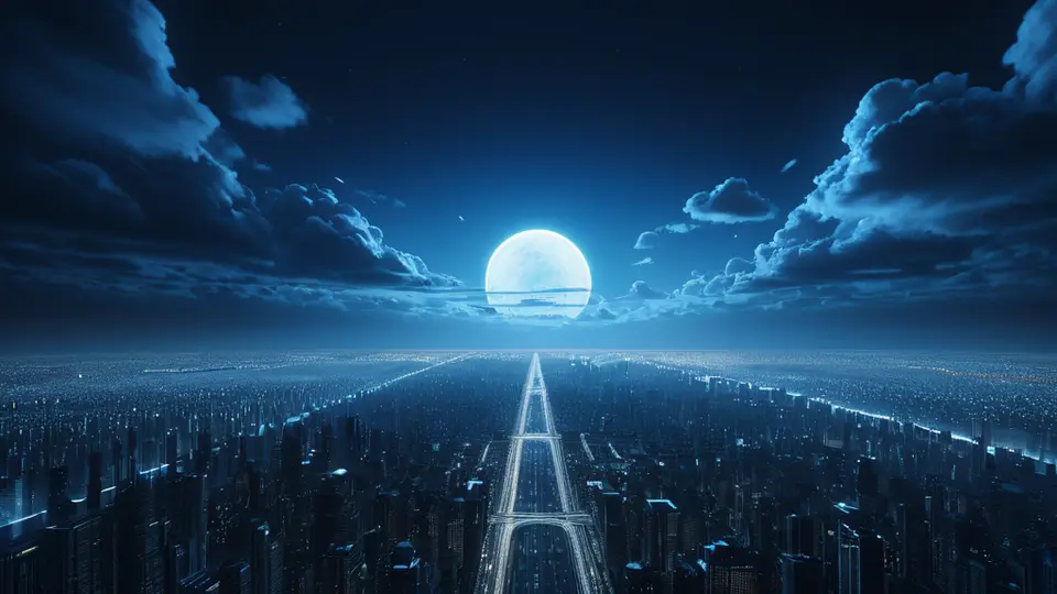 3D渲染，一个发光的版权证书模型悬浮在空中，周围有齿轮和数字图标环绕，象征创新与保护，科技感配色，深蓝背景，中心构图
