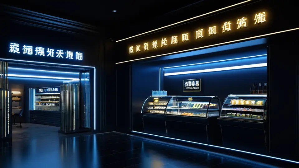 商务示意图，三个并列的流程卡片，分别用图标表示“线下门店”、“手机屏幕”、“快递包裹”，每个卡片下有简化的步骤箭头，配色为蓝绿渐变，水平排列，简洁明了