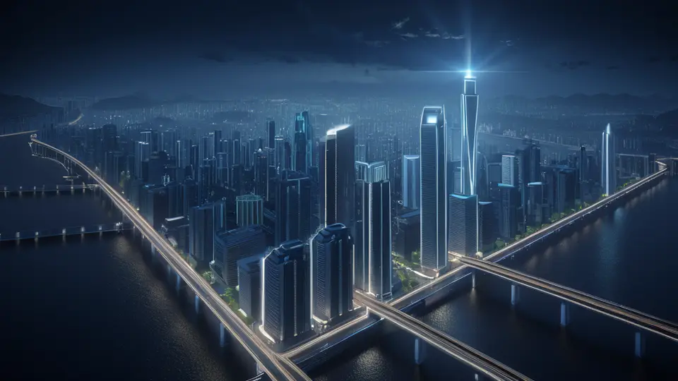 商务示意图，一个柜台场景，左侧是一位工作人员，右侧是一位客户，两人中间有一个发光的SIM卡图形，背景是简洁的营业厅环境，使用蓝、白、灰色调，对称构图，突出服务过程