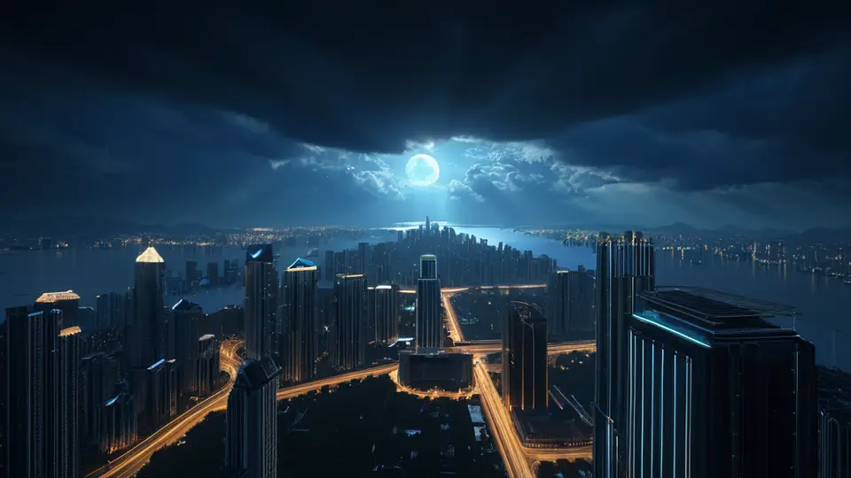 3D渲染，一个柜台场景，柜台上放着一部手机、一张SIM卡和一份文件，工作人员与顾客隔着柜台交流，色调为暖黄和白色，构图平稳，突出服务场景