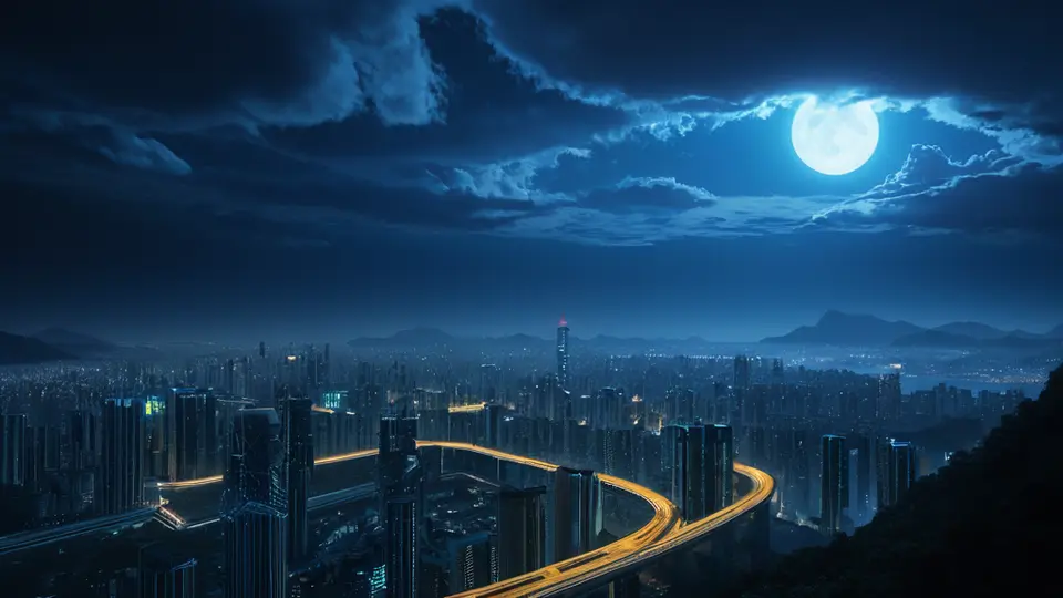 一位年轻人站在公寓窗前，手持手机查看信息，窗外是城市夜景，扁平插画风格，主色调为科技蓝与暖黄灯光，中心构图，营造思考与查询的氛围