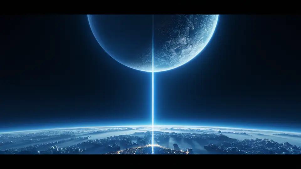 3D渲染，一个透明的文件柜抽屉被拉开，里面整齐地分格存放着标有不同抽象图标（如齿轮、文档、用户头像）的文件夹，蓝色与白色搭配，立体透视构图