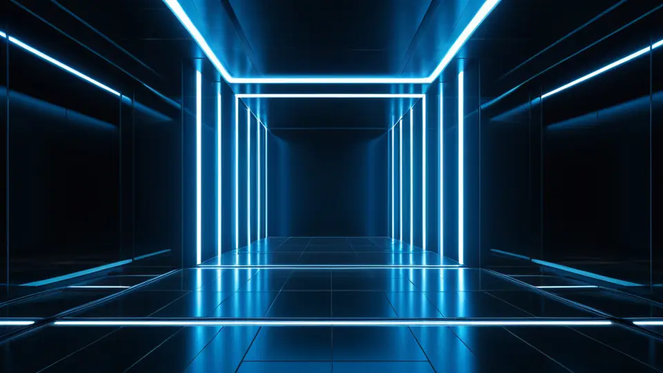 3D渲染，一部智能手机屏幕显示抽象的SIM卡激活界面和进度条，背景是模糊的办公环境，采用冷色调，强调科技感，视角为侧前方