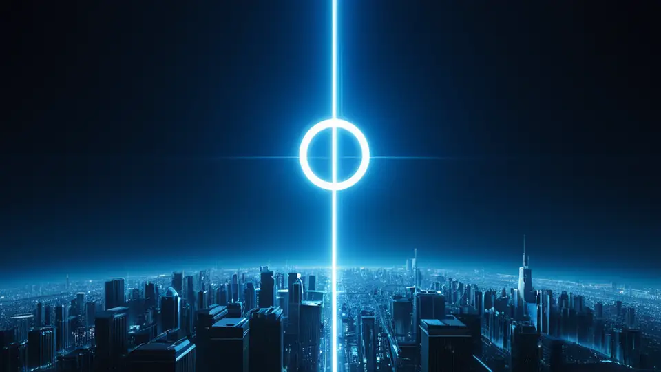 商务示意图，屏幕特写，显示一个抽象的软件连接配置界面，包含下拉菜单、输入框和绿色对勾状态图标，无文字，仅用色块和图形表示，科技蓝配色，局部放大构图