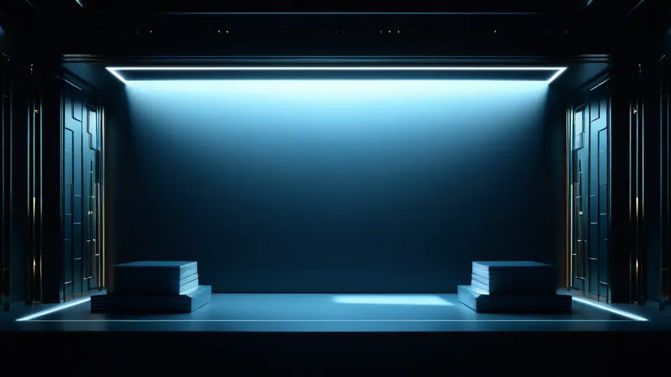3D渲染风格，一个抽象的安卓手机设置界面示意图，界面包含齿轮图标、滑块开关和应用列表图标，无任何文字，采用深灰与亮绿色搭配，科技感强