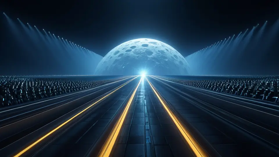 写实摄影风格，一个现代化安防监控中心，主墙面上由多个屏幕组成的监控墙，但屏幕上显示的是抽象的、代表视频流的动态数据流图形和色块，而非具体画面；房间内有几名操作员