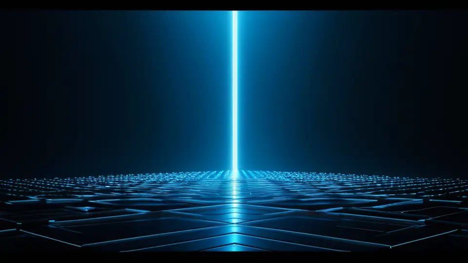 3D渲染，一组悬浮的立体图标，包括齿轮、数据库、消息气泡和用户头像，通过光线连接，象征系统集成，科技感配色，中心透视构图