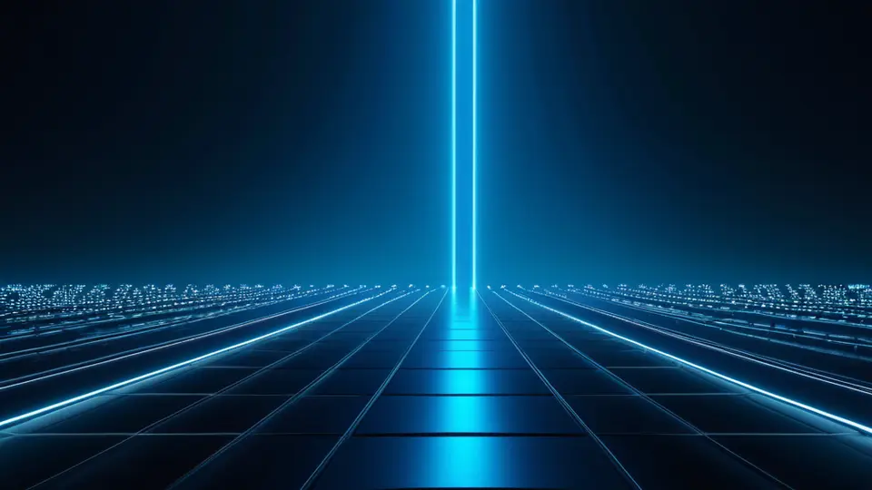 商务示意图，一个平板电脑屏幕上显示抽象的流程图，包含“资格校验”、“信息填写”、“物流配送”、“激活使用”四个步骤图标，用箭头连接，蓝色主色调，清晰简洁，无任何文字