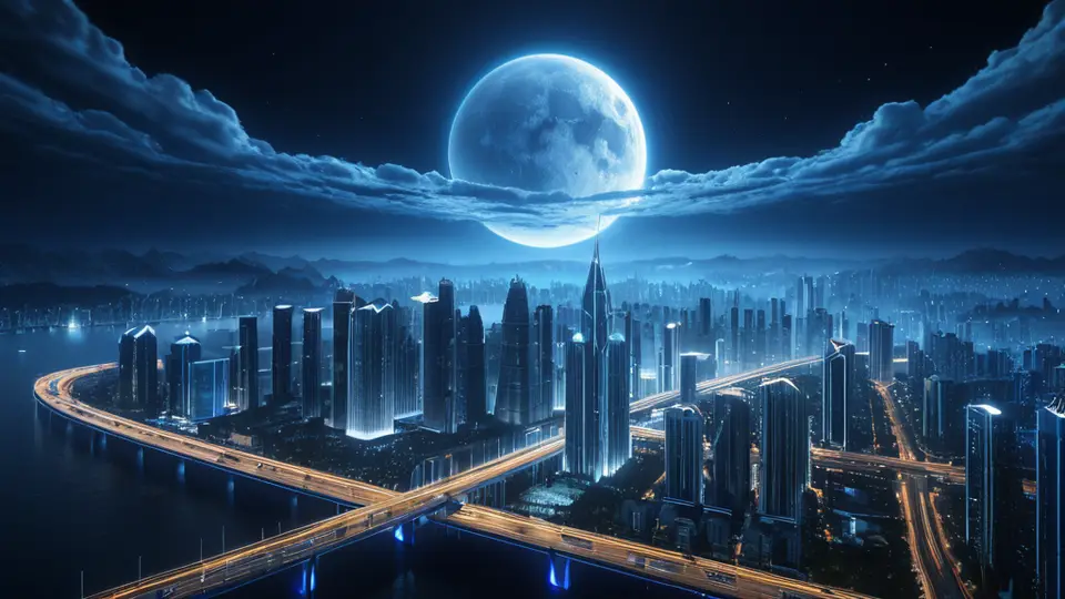 3D渲染，一个年轻人站在中国地图轮廓前，手中拿着一部智能手机，屏幕上显示信号格和SIM卡图标，地图上有从A点到B点的箭头示意流动，淡蓝色和白色为主色调，中央构图，背景简洁