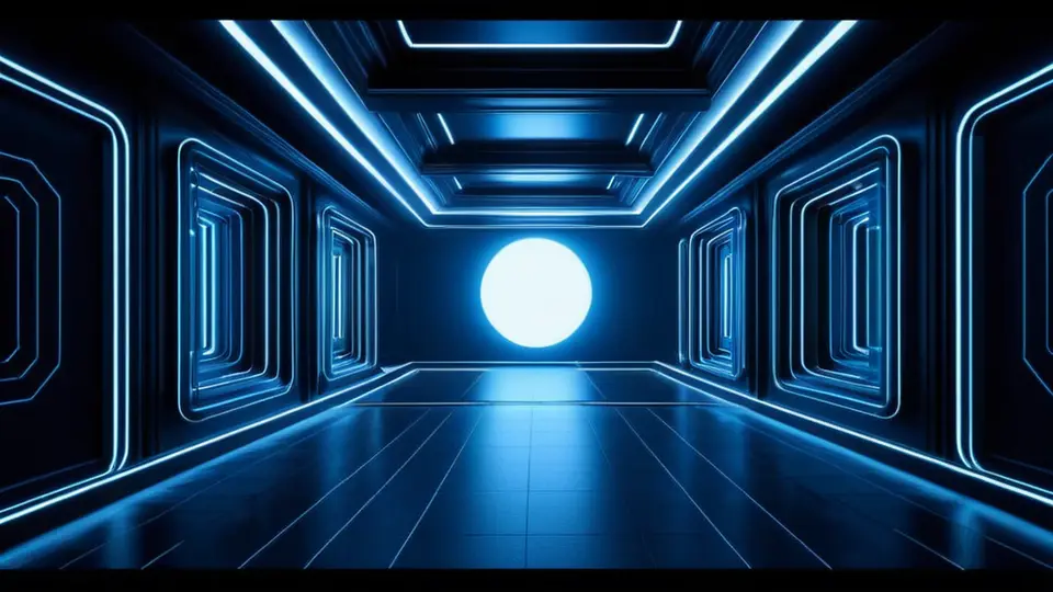 商务风格插画，一群专业人士围坐在圆桌旁，中央投影仪显示抽象的神经网络与齿轮结合图标，象征AI与软件工程融合，蓝色与白色为主色调，采用中心构图，背景简洁留白