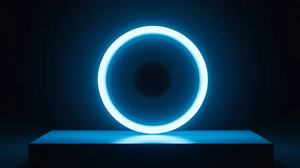 3D渲染，一个抽象的数字大脑由发光的神经元网络构成，周围环绕着游戏手柄、像素方块和代码符号，深蓝与霓虹紫配色，中心构图，充满科技感