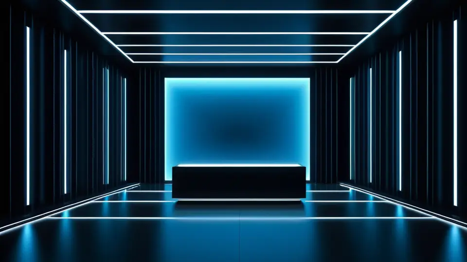3D渲染风格的示意图，展示一个模块化的软件界面，包含数据集图标、齿轮状的训练模块和向上的趋势箭头，采用蓝白主色调，立体感强，留白适中